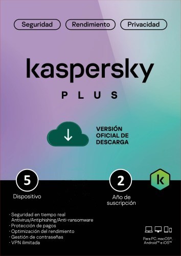 Kaspersky Plus Para 5 PCs por 2 Años